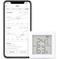 2 stk. Switchbot Meter inkl. Switchbot Hub | Termometer | Hygrometer | Smart Home | Bluetooth | WiFi Bridge