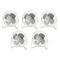 5 stk. USB Ventilator | Støjsvag | Hvid | Ø18cm | Bord Ventilator