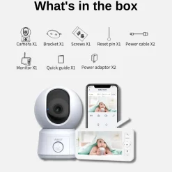 Babyalarm med kamera | 1080p 2MP | Inkl. Trådløs Skærm | AI-funktioner