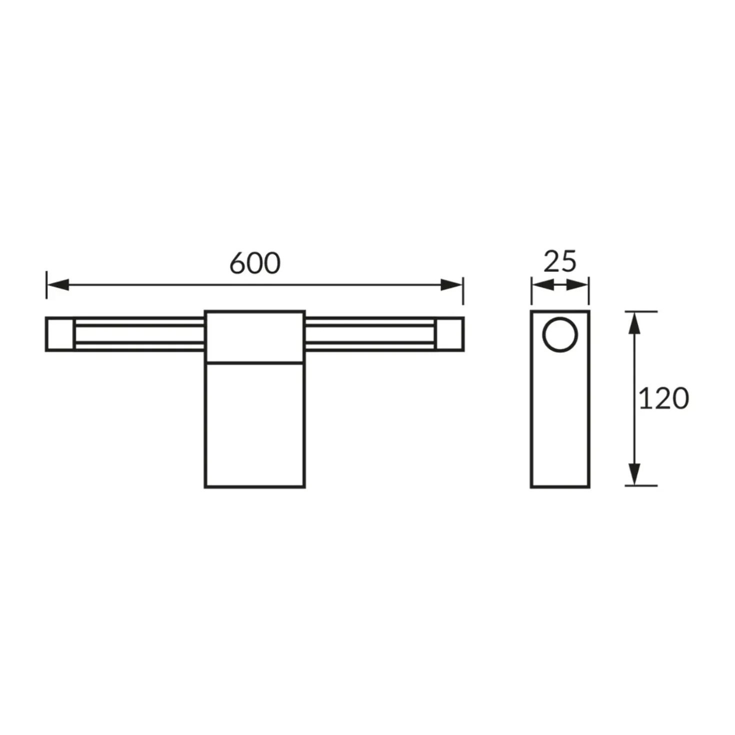 Badeværelsesbelysning | Spejllampe sort | 60 cm | 1010 lm | IP44 | 4100K