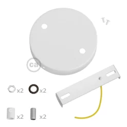Baldakin Til 2 Lamper | Roset Loft | Creative Cables | Hvid | Ø120mm