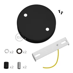 Baldakin Til 2 Lamper | Roset Loft | Creative Cables | Sort | Ø120mm