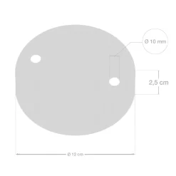 Baldakin Til 2 Lamper | Roset Loft | Creative Cables | Sort | Ø120mm