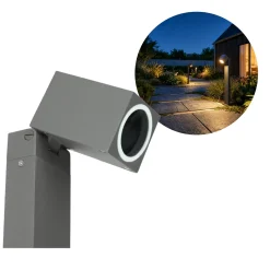 Bedlampe | Havelampe | Vipbar | Grå | QZ | Gu10 | IP44