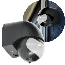 Bevægelsessensor 12m | Udendørs PIR sensor | Sort