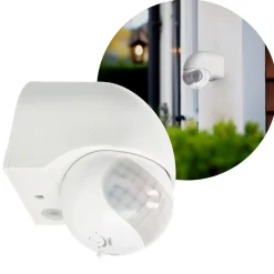 Bevægelsessensor 12m | Udendørs PIR sensor | Hvid