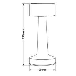 Bordlampe med Batteri | 2700K-6500K | USB-C | Sanico Goldlux SIMPLY | Sort