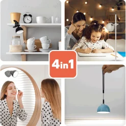 Bordlampe med batteri | Lyserød | 4i1 | CCT | 150lm | Dæmpbar | 1200mAh