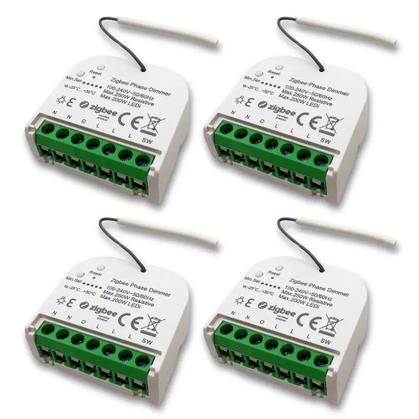 Box Dimmer Zigbee Mini V2 | 4-Pak | Max. 200W LED | Philips Hue Kompatibel