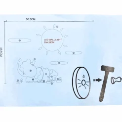 Børnelampe med klistermærker | Sol Motiv | Væglampe | AA Batterier