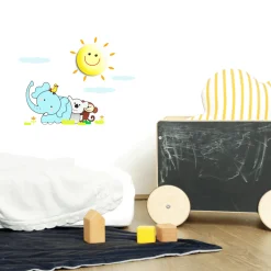 Børnelampe med klistermærker | Sol Motiv | Væglampe | AA Batterier