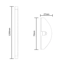 120cm Fladt LED Armatur | CCT | 3000lm | 30W | IP20