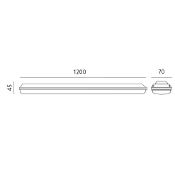 120cm Fladt LED Armatur | Gennemfortrådet | 4000K | 36W | 4320lm | IP65
