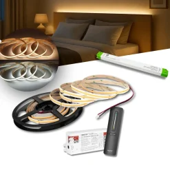 COB LED Strip Sæt | 5m | CCT | Zigbee | 20W/m | 10mm | Inkl. Controller og Fjernbetjening