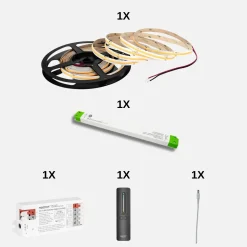 COB LED Strip Sæt | 5m | CCT | Zigbee | 20W/m | 10mm | Inkl. Controller og Fjernbetjening