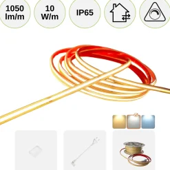COB LED STRIP 230V | 10m | 4000K | 1050lm/m | 10W/m | IP65 | COB10 G2
