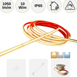 COB LED STRIP 230V | 100m | 3000K | 1050lm/m | 10W/m | IP65 | COB10 G2