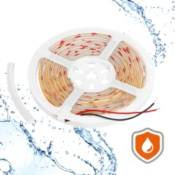 COB LED Strip 12V | 5m | 8mm | 3000K | 860lm/m | 10W/m | IP65