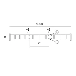 COB LED Strip 12V | 5m | 8mm | 4000K | 1000lm/m | 10W/m | IP20