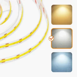COB LED Strip 12V | 5m | 8mm | 4000K | 1000lm/m | 10W/m | IP20