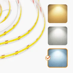 COB LED Strip 12V | 5m | 8mm | 6500K | 950lm/m | 10W/m | IP65