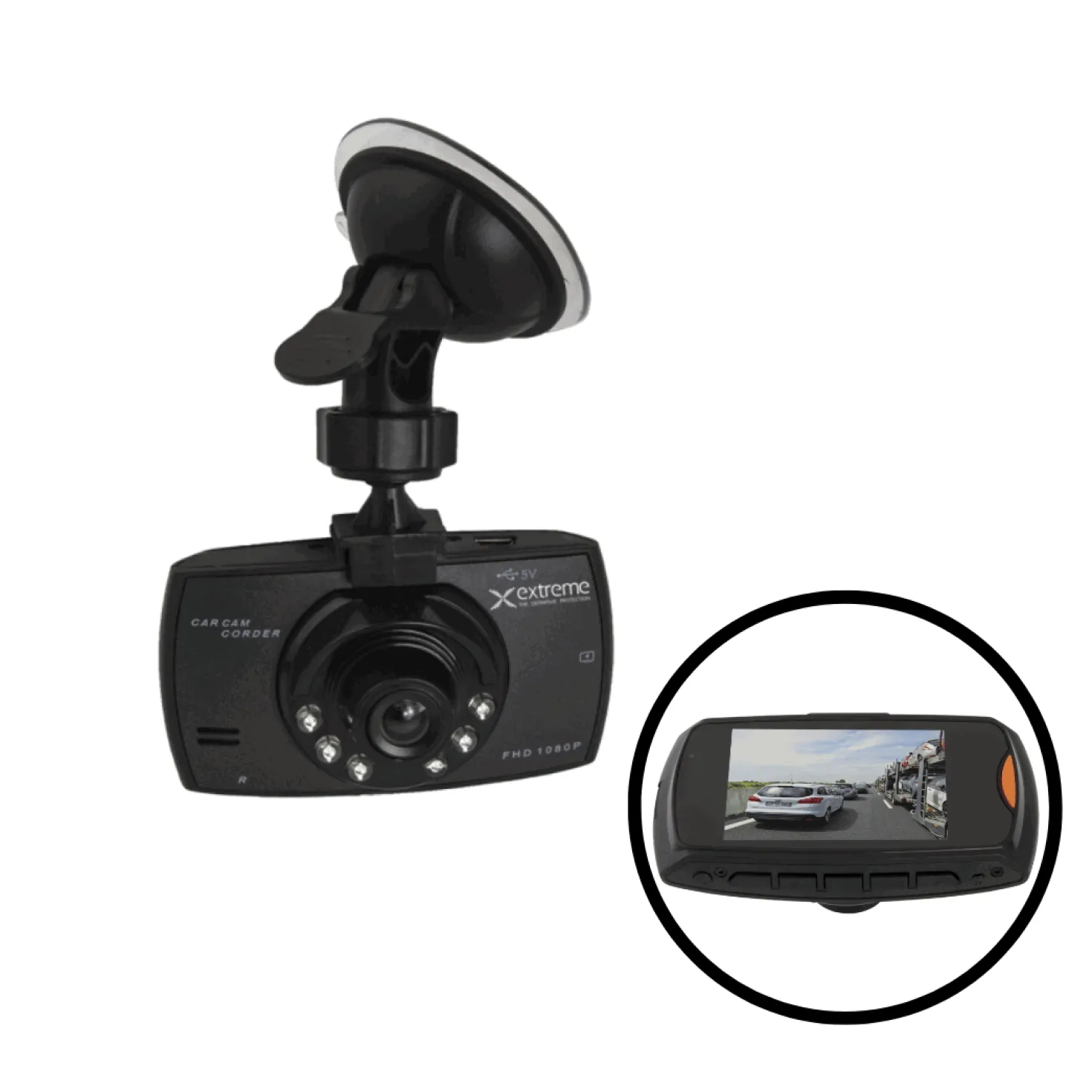 Dashcam | Bilkamera | m/skærm & ophæng