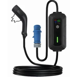 Elbil Lader | 5m | 7,4 KW | Type 2 | inkl. Schucko adapter