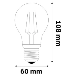 E27 LED Pære | Hvid Filament | 1055lm | 2700K | 8,5W | Ra80