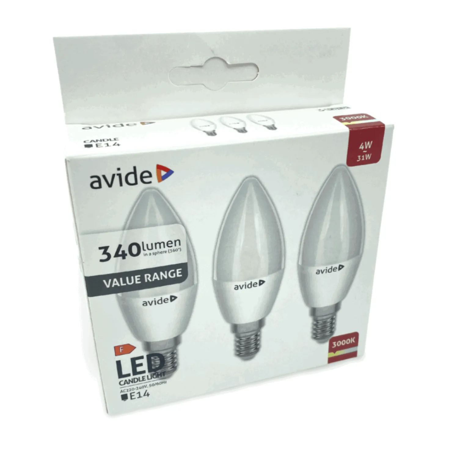 E14 LED pærer | 340lm | 3000K | 4W | Value Pack med 3 stk.