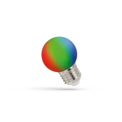 E27 LED | RGB Farvet lys | 260° | 230V | 1W