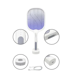 Elektrisk Fluesmækker | Genopladelig | 2i1 | UV Insektlampe | 3000V