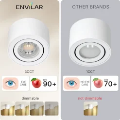 ENVILAR Påbygningsspots | 2-Pak | 3CCT | 400lm | 5W | HAMBURG | Hvid