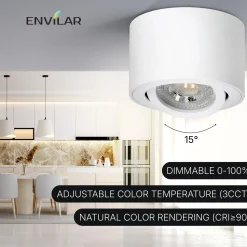 ENVILAR Påbygningsspots | 2-Pak | 3CCT | 400lm | 5W | HAMBURG | Hvid