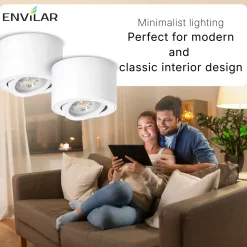 ENVILAR Påbygningsspots | 2-Pak | 3CCT | 400lm | 5W | HAMBURG | Hvid
