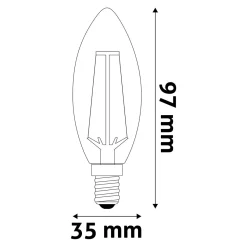 E14 Pære | Filament Pære | LED | 2.5W | 2700K | 250lm