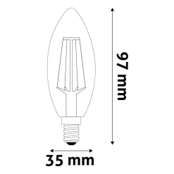 E14 Pære | Filament Pære | LED | 4.9W | 2700K | 806lm