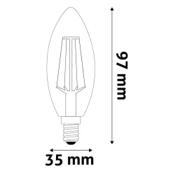 E14 Pære | Filament Pære | LED | 4.5W | 2700K | 470lm