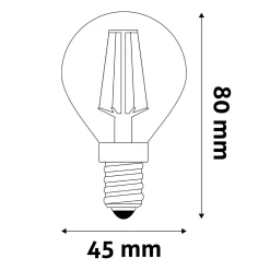 E14 Pære | Mini Globe | Filament | LED | 4.9W | 2700K | 806lm