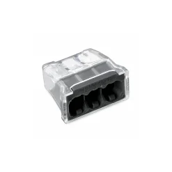 Fjeder samlemuffe | 3-polet | 450V | 24A | Transparent/Sort