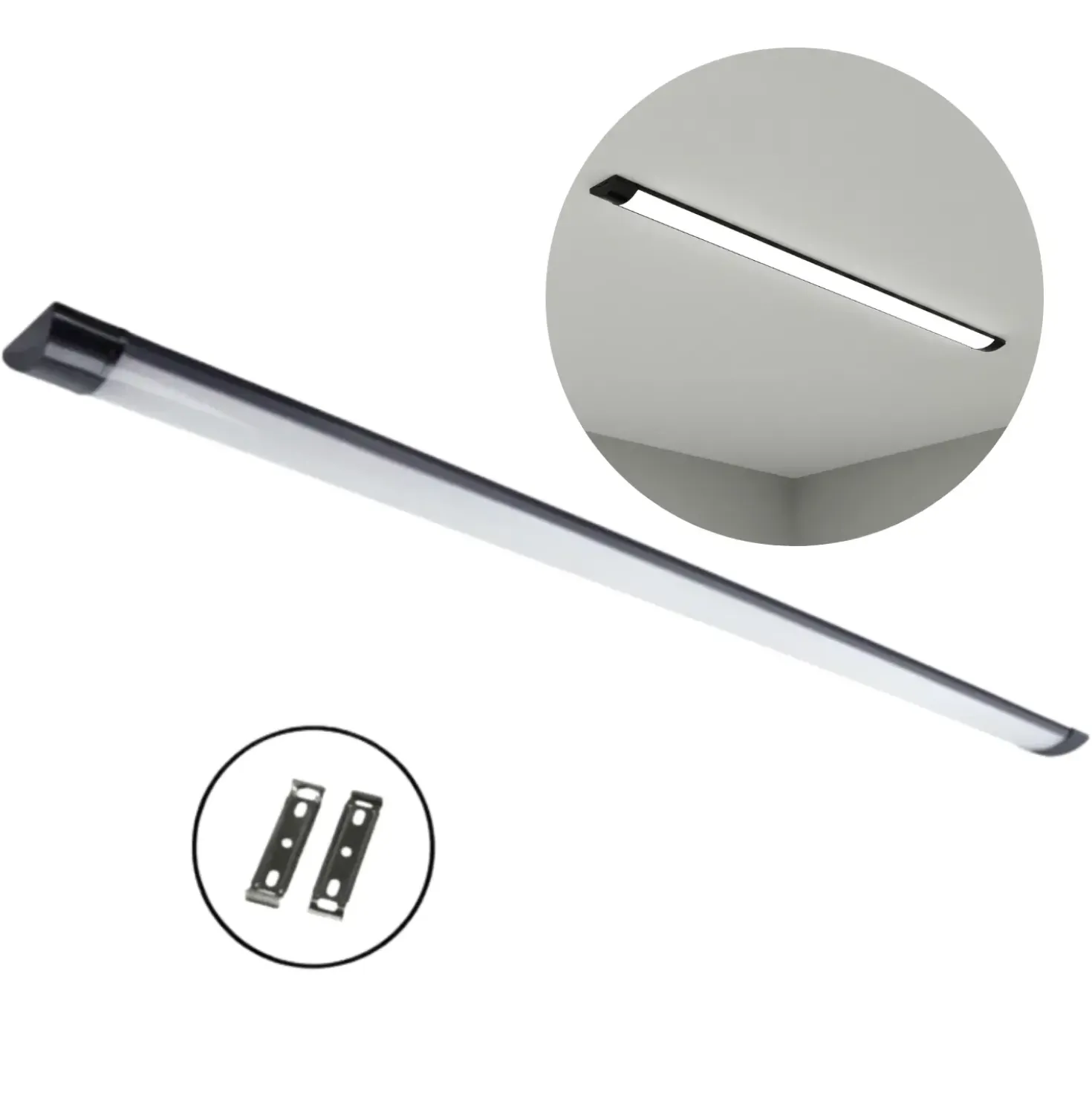 Fladt LED armatur | 120cm | CCT | 25/30/40W | LOTOS | Sort