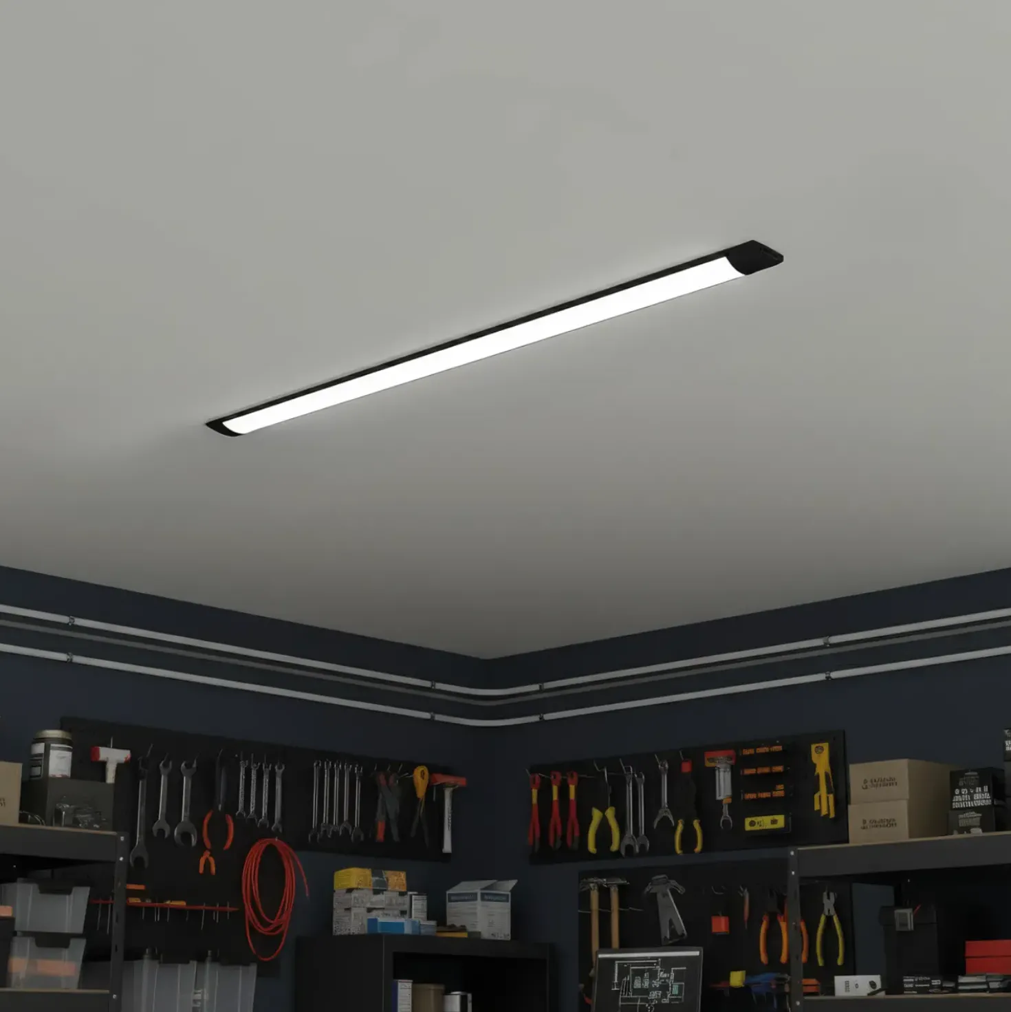 Fladt LED armatur | 120cm | CCT | 25/30/40W | LOTOS | Sort
