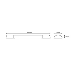 Fladt LED Armatur | 90cm | 4000k | 3750lm | 30W | Hvid
