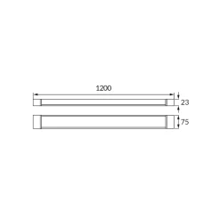 Fladt LED armatur | 120cm | 10-Pak | CCT | 25/30/40W | LOTOS | Hvid