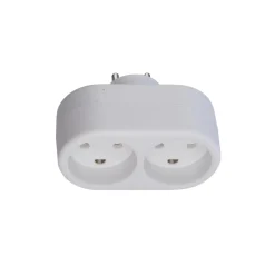 Forgreningsstik M./ jord | 2-Vejs | 13A | Max. 2990W | Hvid