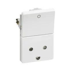 Fuga Stikkontakt M/J 2-polet med afbryder | 1,5M | Hvid
