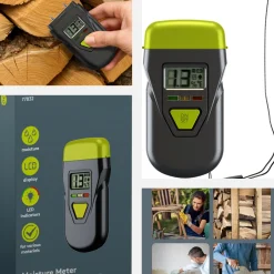 Fugtmåler | Til træ og byggematerialer | Batteri | Sort