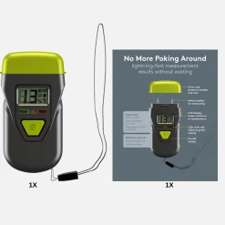 Fugtmåler | Til træ og byggematerialer | Batteri | Sort