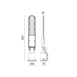 Gadelampe | 4000K | 5000lm | 50W | IP65 | Skumringssensor | CYOTO | Sort