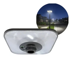 Gadelampe Solcelle | 3CCT | 3800lm | IP54 | Skumrings-og bevægelsesensor | SOLSUMI SQUARE | Sort