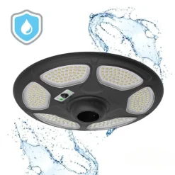 Gadelampe Solcelle | 4000K | 3200lm | IP54 | Skumrings-og bevægelsesensor | SOLSUMI | Sort